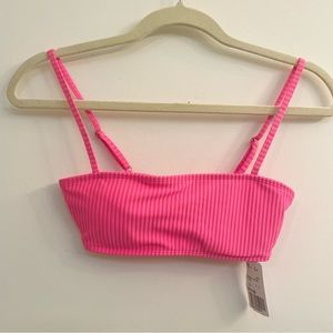 NWT Forever 21 Pink Ribbed Bikini Top Size: Small